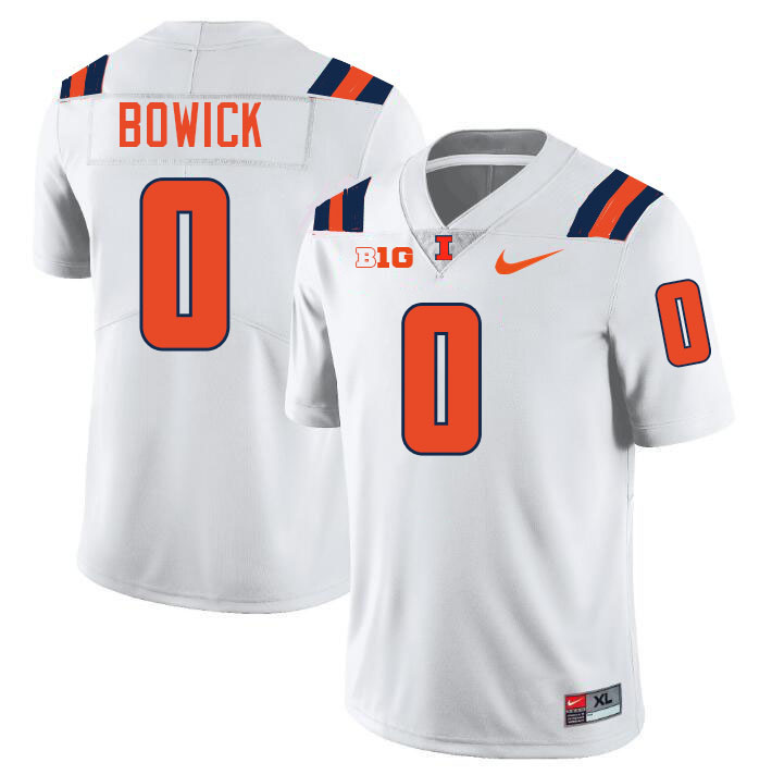 #0 Justin Bowick Illinois Fighting Illini Football Jersey,Uniforms-White #0 Justin Bowick Illinois Fighting Illini Football Jersey,Uniforms-White